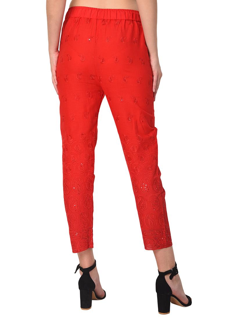 embroidered combo staright pant - 15392937 - Standard Image - 3