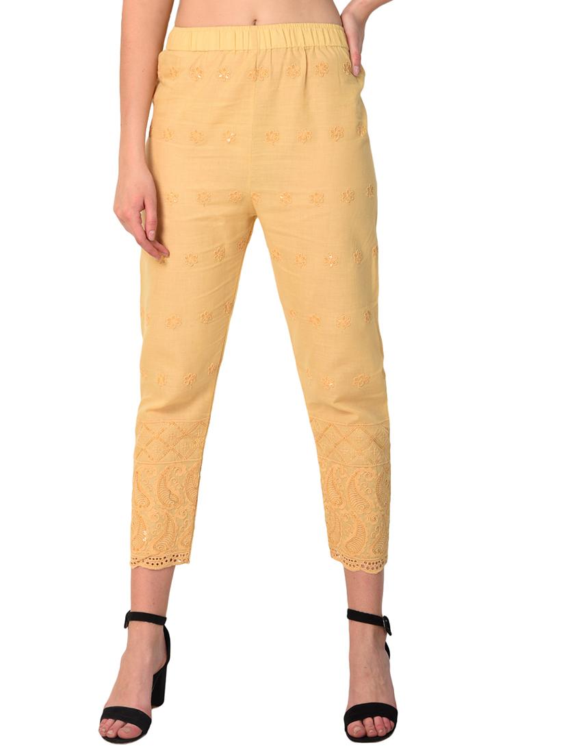 embroidered combo staright pant - 15392937 - Standard Image - 5