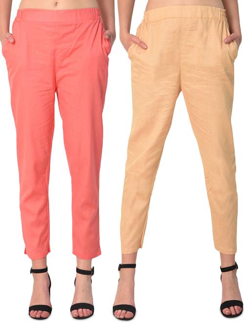 set of 2 flat front cigarette pants - 15392968 -  Standard Image - 0