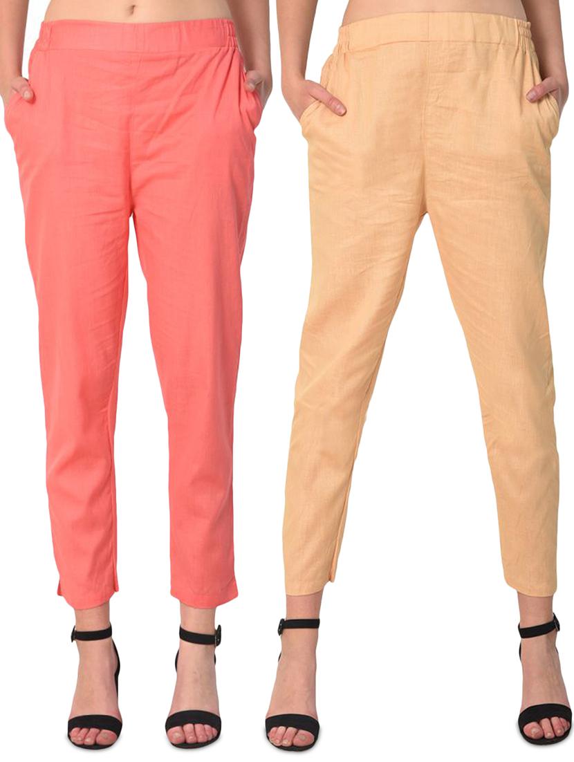 set of 2 flat front cigarette pants - 15392968 -  Zoom Image - 0