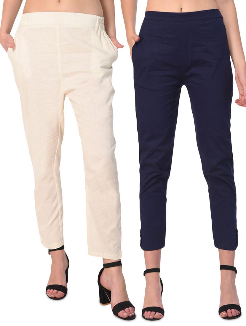 set of 2 flat front cigarette pants - 15392985 -  Zoom Image - 0