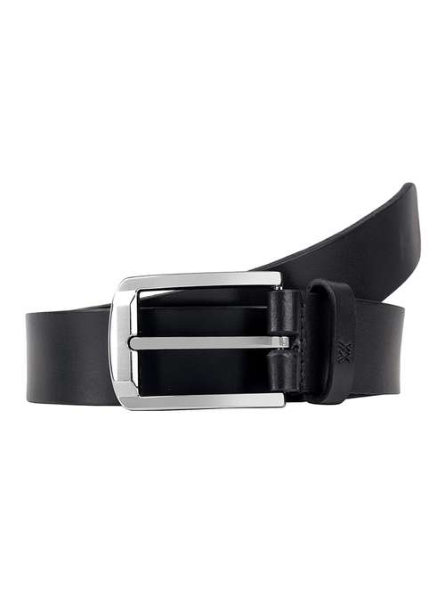 Black Leather Plain Belt