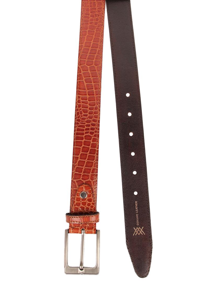 tan leather printed belt - 15393464 - Standard Image - 3