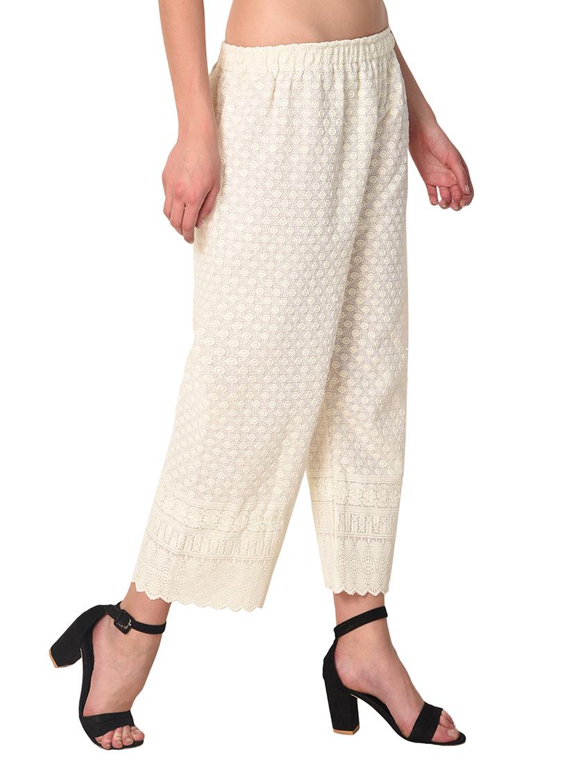 set of 2 chikankari straight palazzo - 15395529 - Standard Image - 5