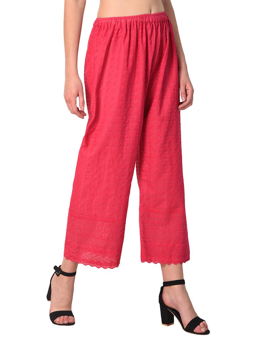 set of 2 chikankari straight palazzo - 15395530 - Standard Image - 5