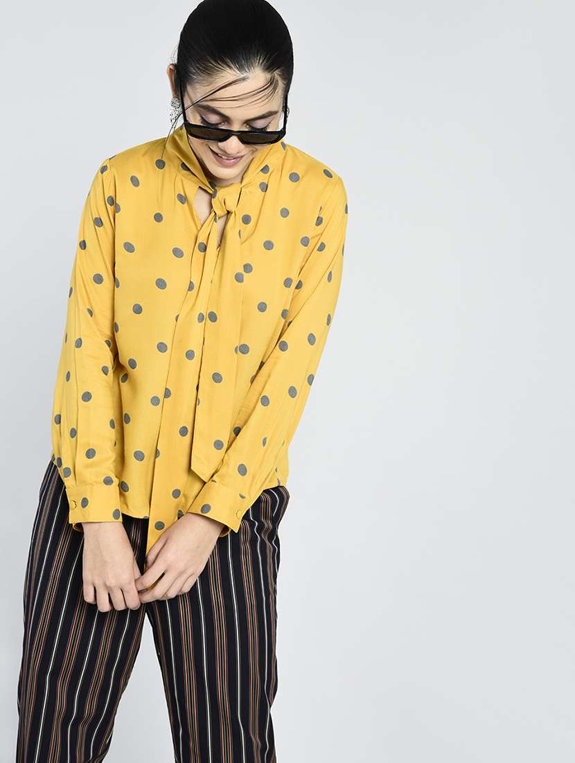 polka dot tie knot top