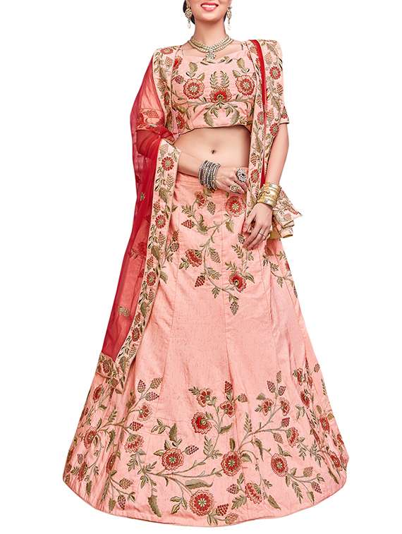 embroidered a-line lehenga