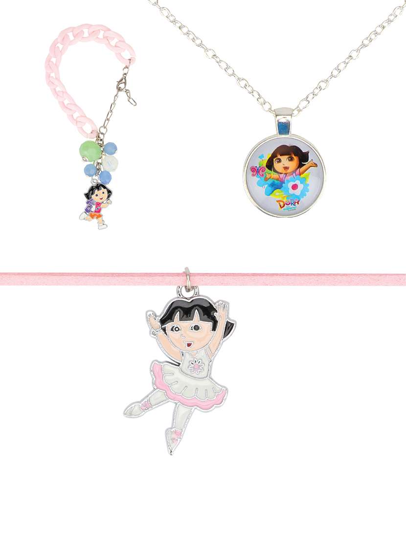 pink plastic necklace set jewellery