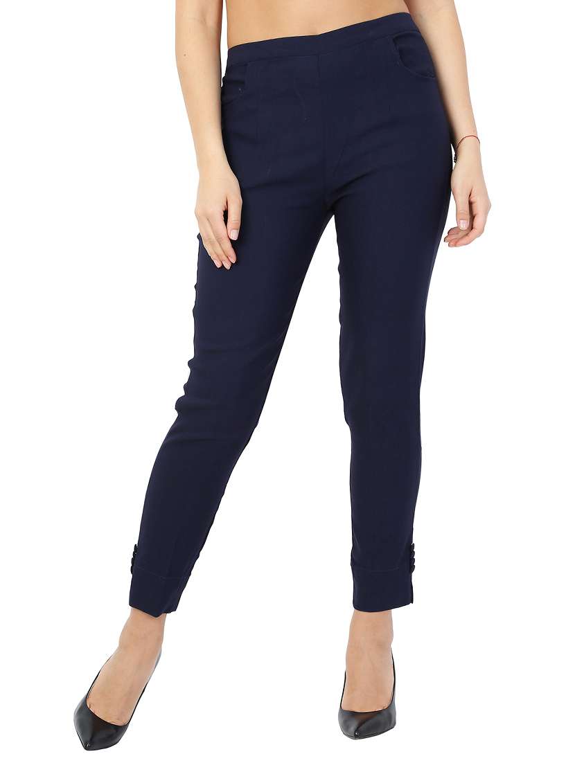 slim fit cigarette pants trousers - 15410915 -  Zoom Image - 0