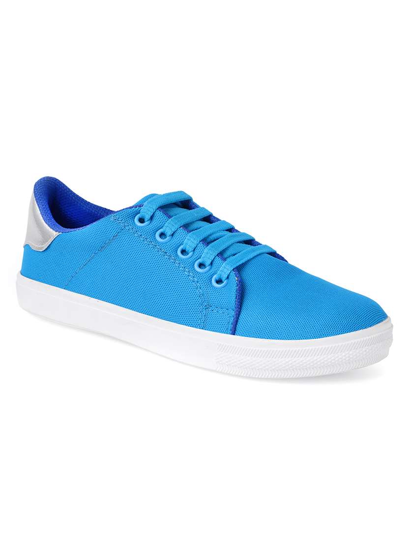 blue lace-up sneakers