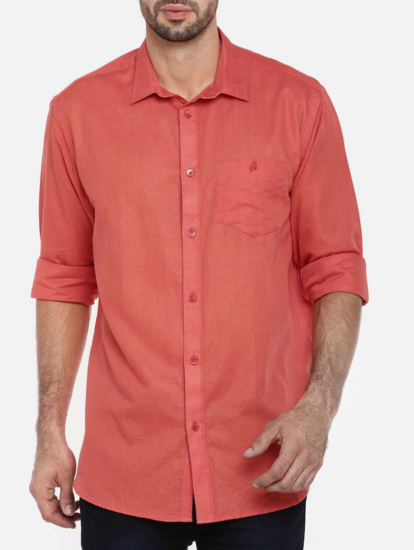 red cotton casual shirt