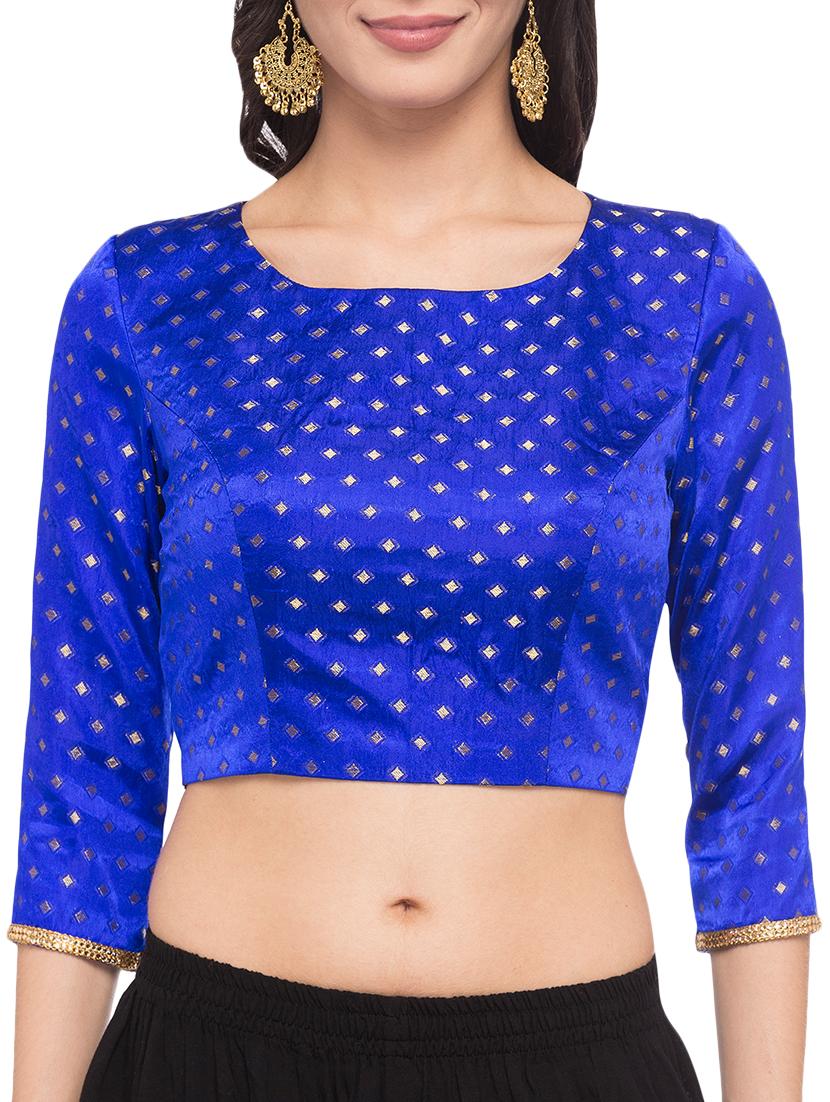 golden zari embroidered blouse