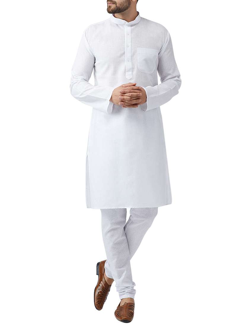 white cotton kurta pyjama set