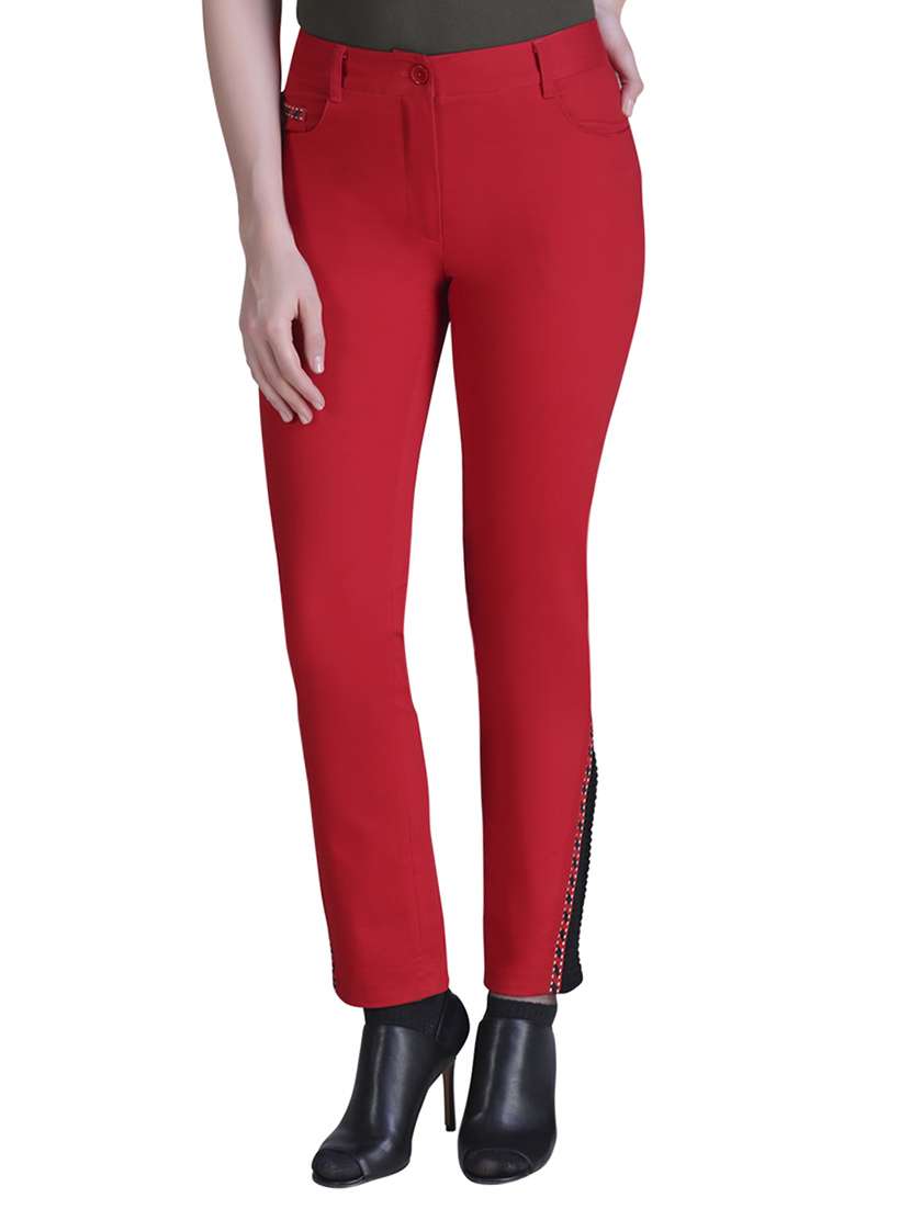 mid waist flat front trouser
