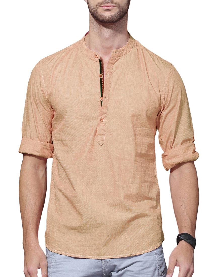 orange solid short kurta - 15418268 - Zoom Image - 0