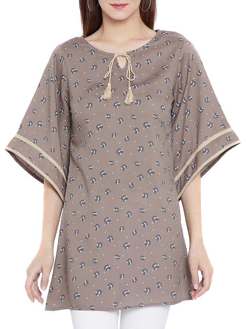 brown viscose straight kurti