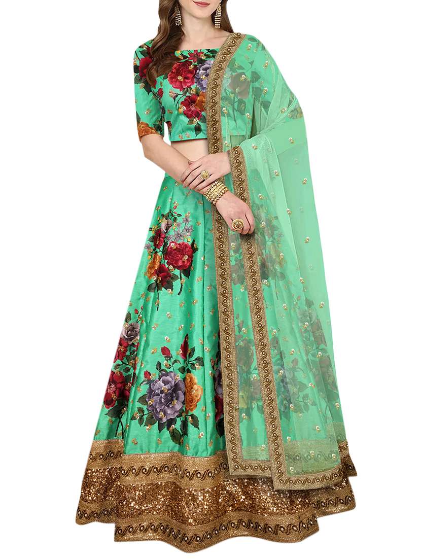 floral printed embellished lehanga