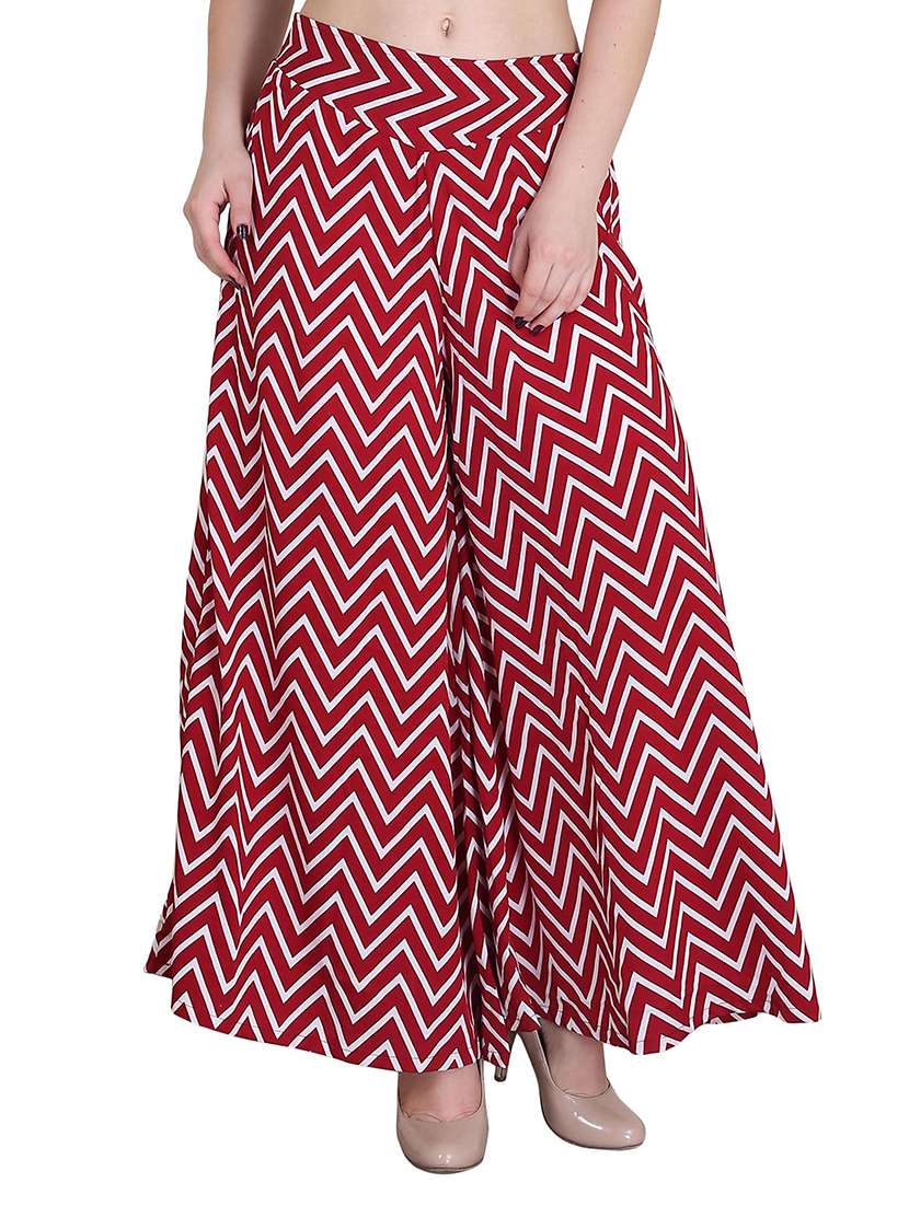 chevron print flared palazzo