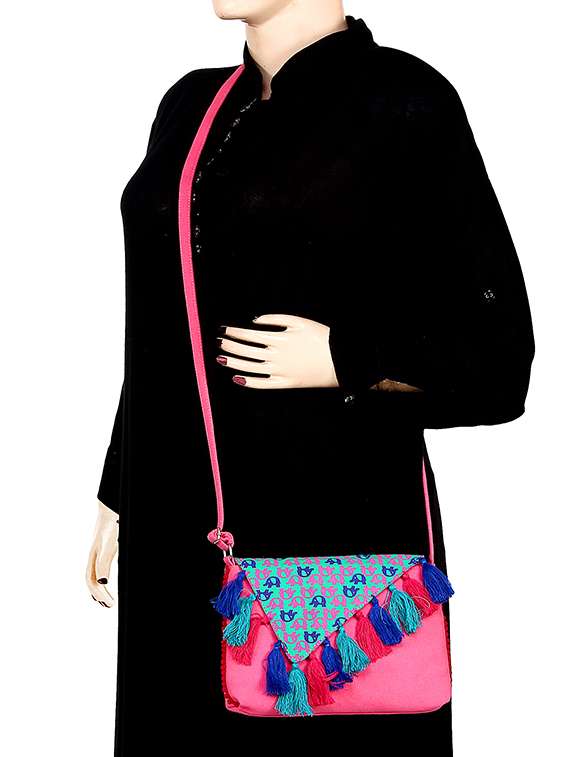 pink canvas sling bag - 15420998 -  Standard Image - 5