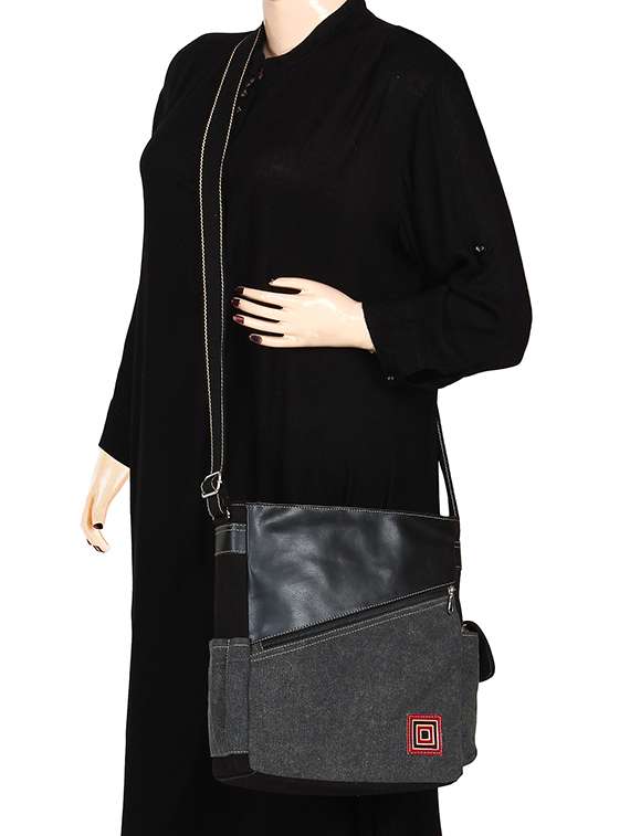grey canvas sling bag - 15421010 -  Standard Image - 5