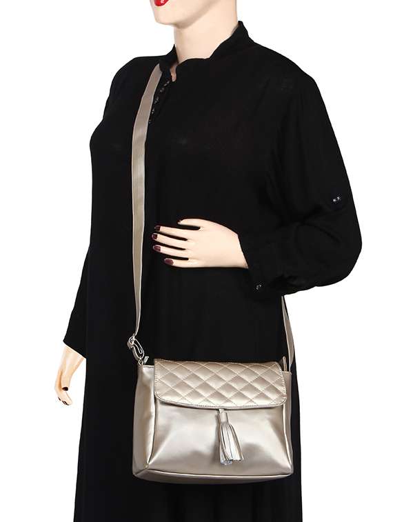 metallic leatherette (pu) sling bag - 15421012 -  Standard Image - 5