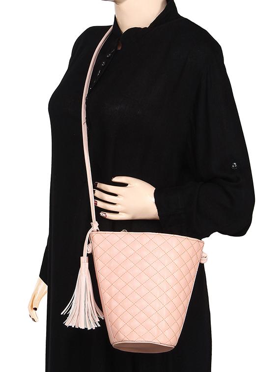 pink leatherette (pu) sling bag - 15421020 - Standard Image - 5