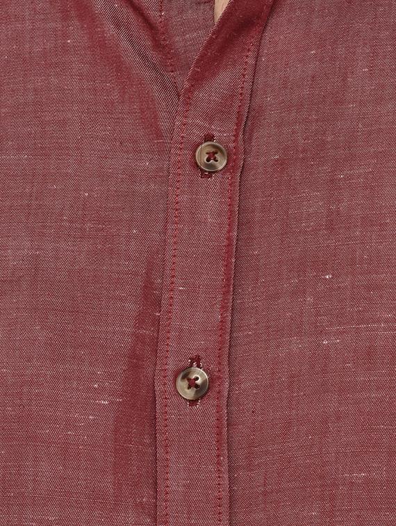 maroon cotton casual shirt - 15421530 - Standard Image - 3