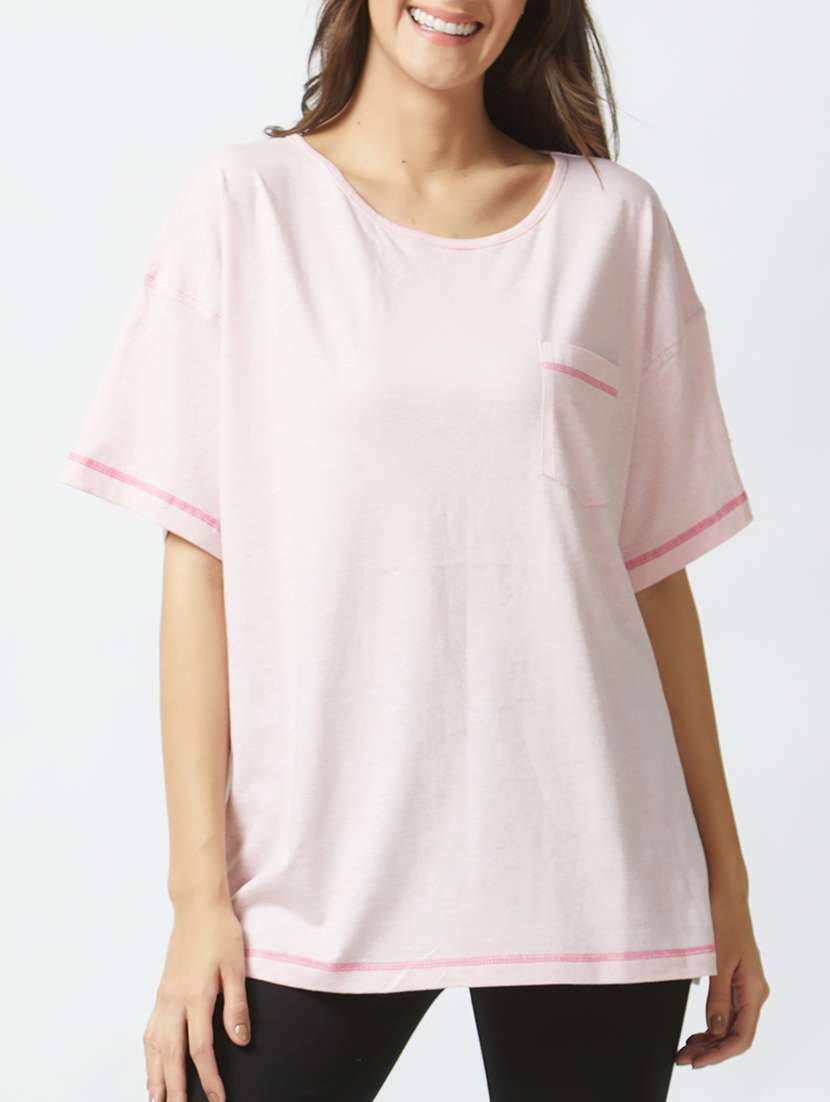 pocket patch drop shoulder tee - 15426651 - Zoom Image - 0