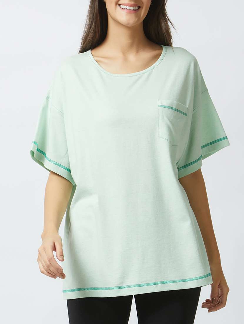 pocket patch drop shoulder tee - 15426653 - Zoom Image - 0