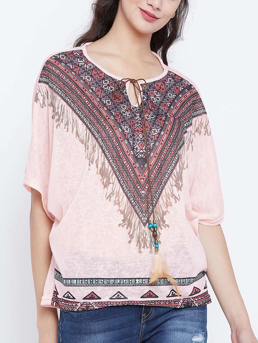 women's straight tie-up neck top