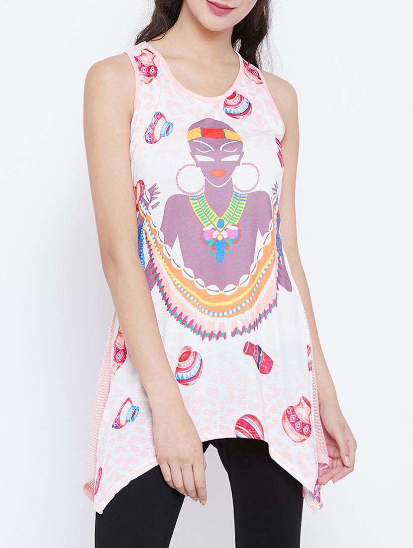 tribal asymmetric sheer back tunic - 15427546 - Zoom Image - 0