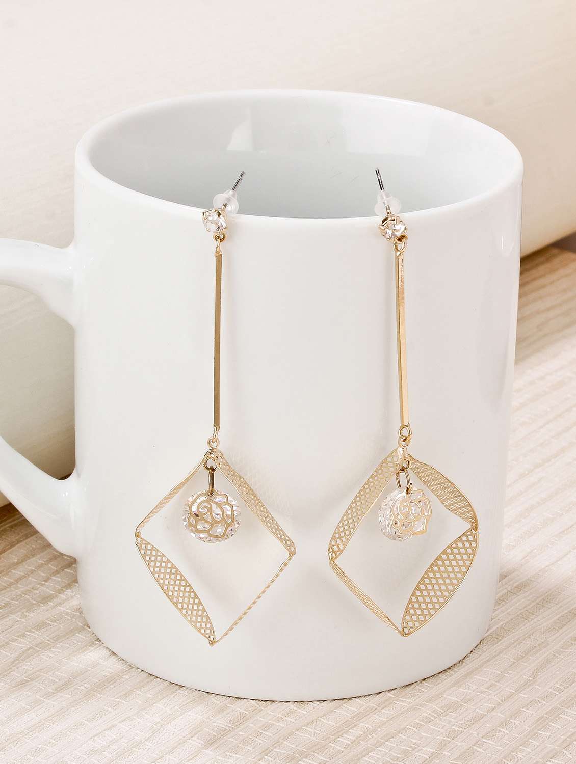 gold metal drop earrings