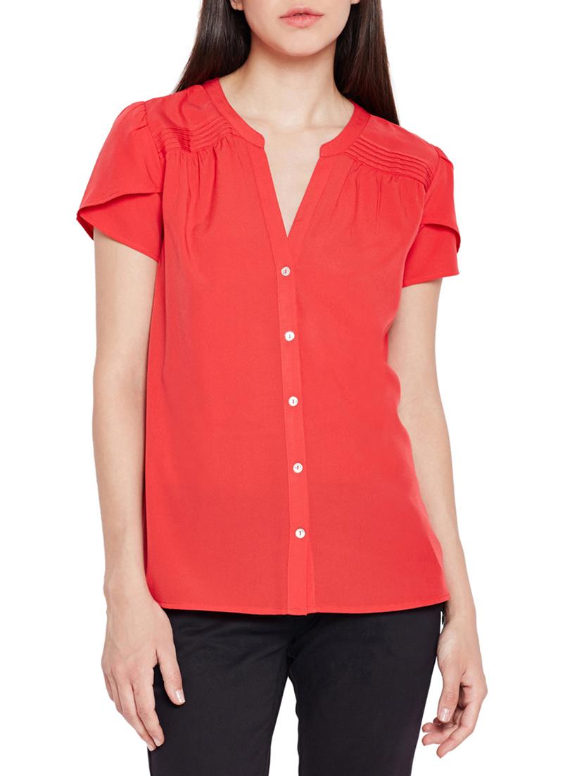 tulip sleeved pin tucks detail top - 15431282 - Zoom Image - 0