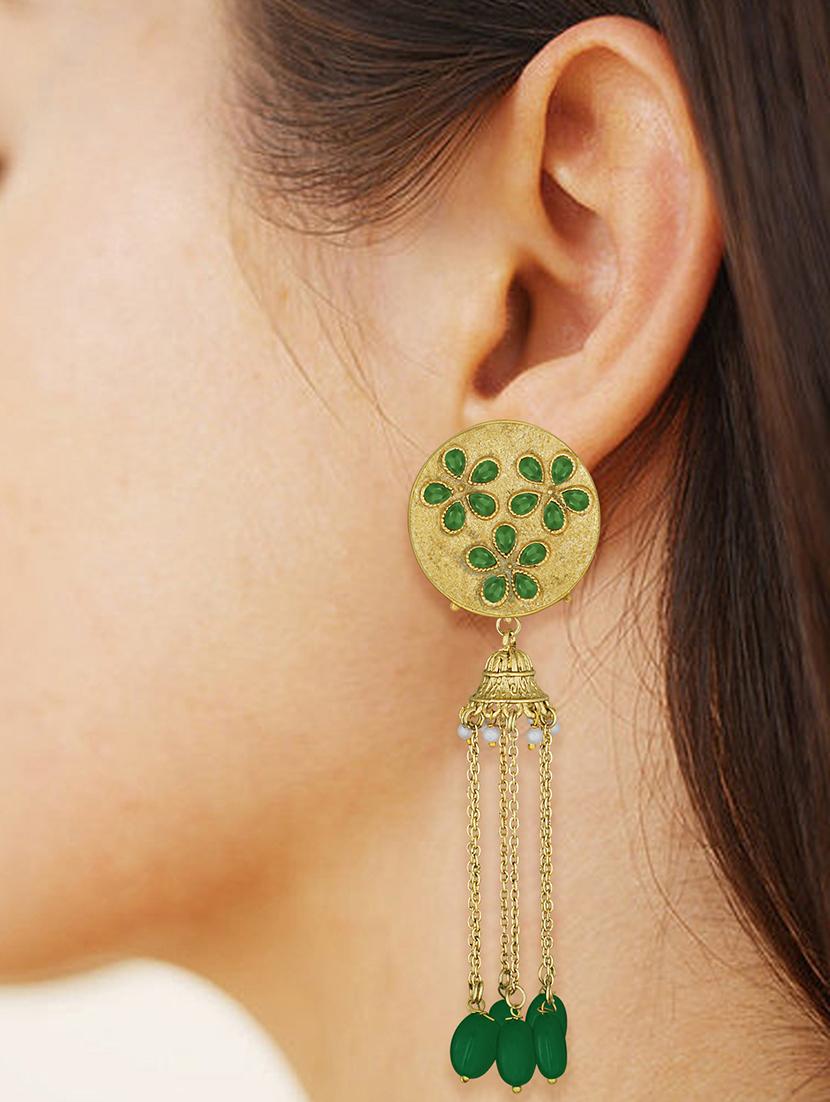 gold metal drop earrings