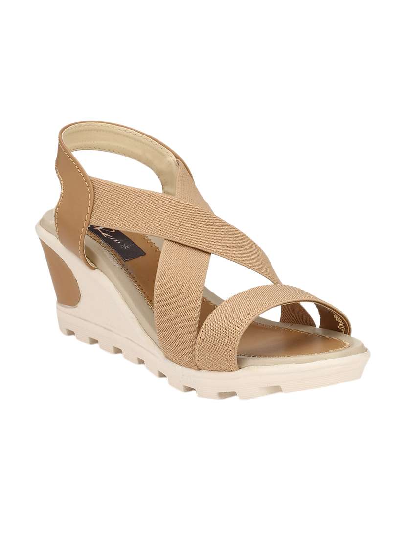 beige back strap wedges - 15431761 - Zoom Image - 0