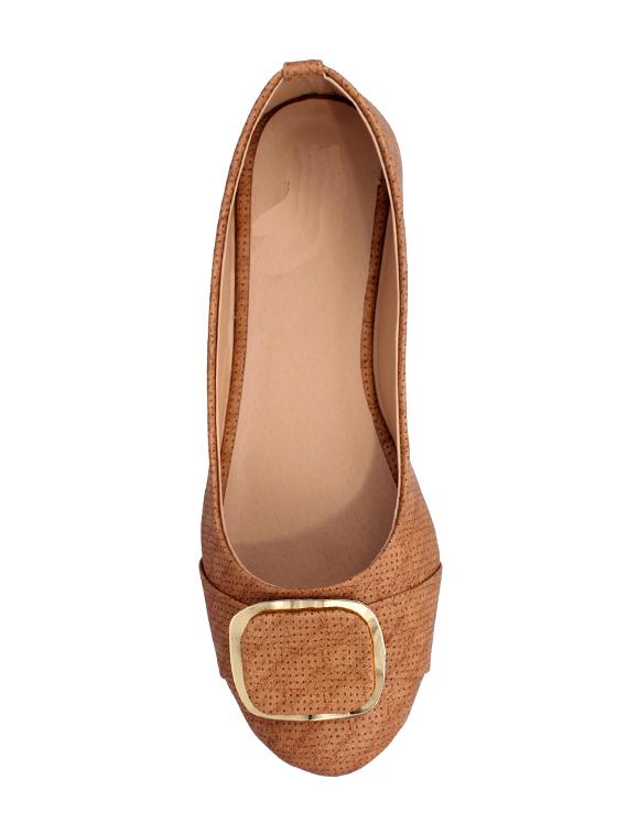 tan slip on ballerinas - 15433341 - Standard Image - 3