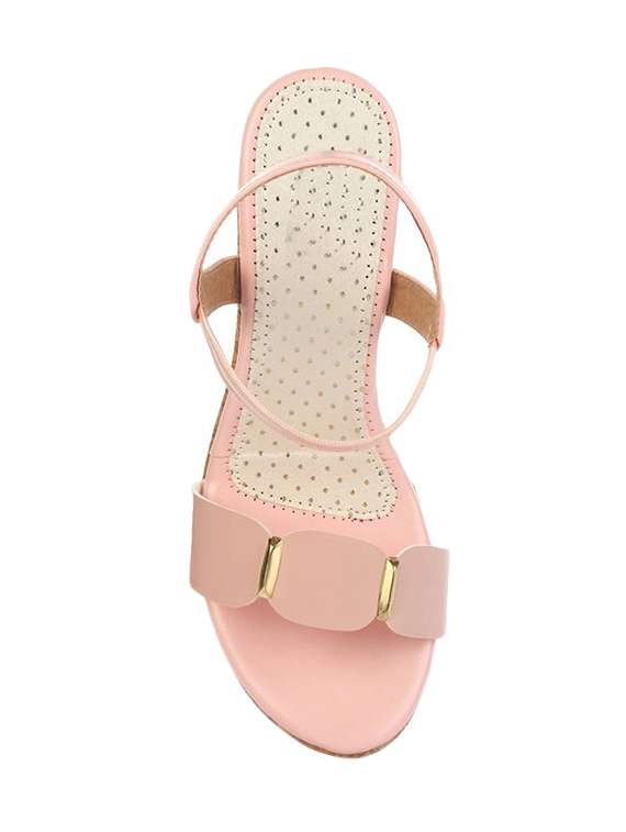 pink back strap wedges - 15433385 -  Standard Image - 3