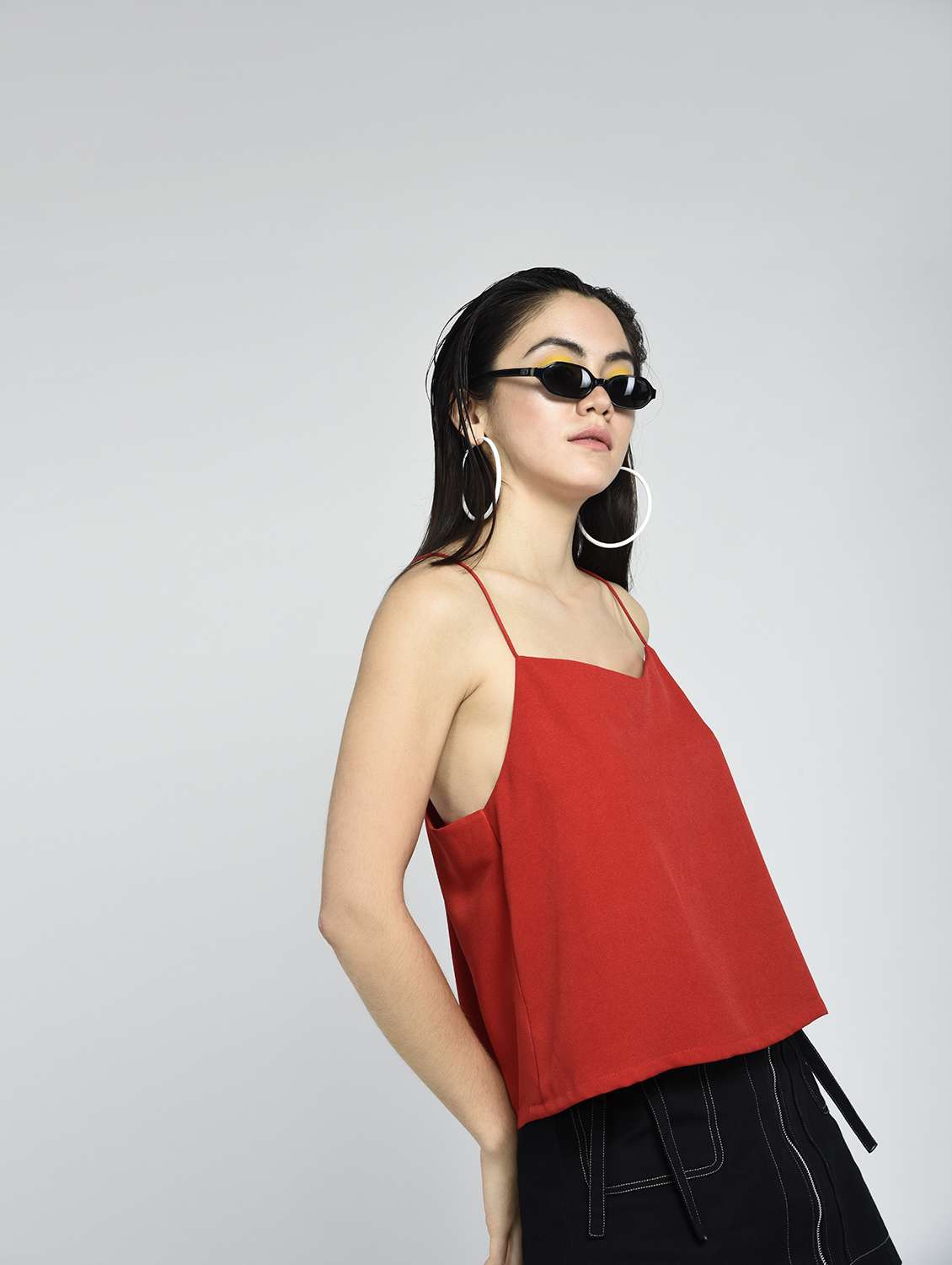 button up back cami top