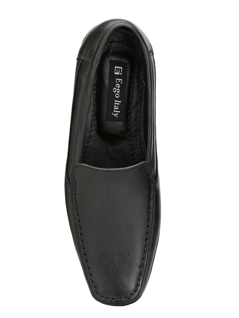 black leather formal slip ons - 15436974 -  Standard Image - 3