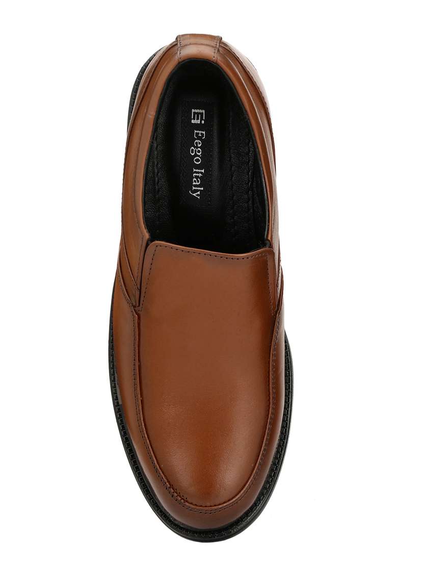 brown leather formal slip ons - 15436987 -  Standard Image - 3