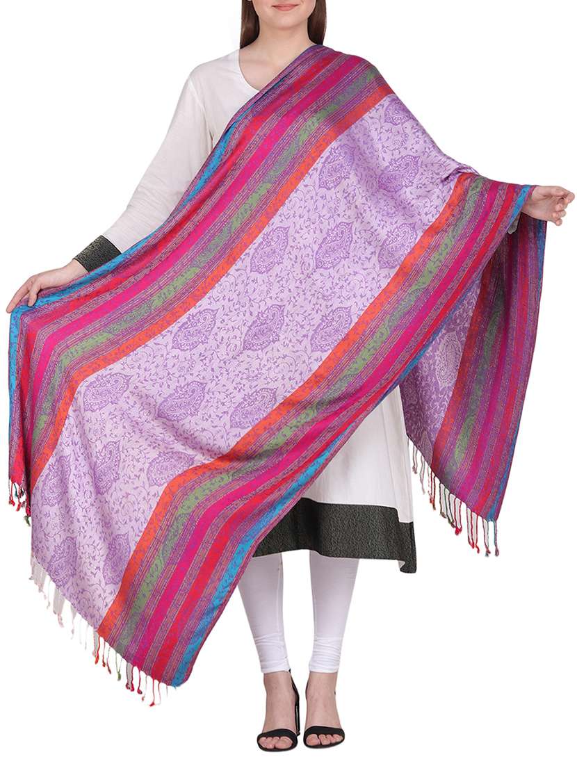 purple jaquard shawl - 15439319 - Zoom Image - 0