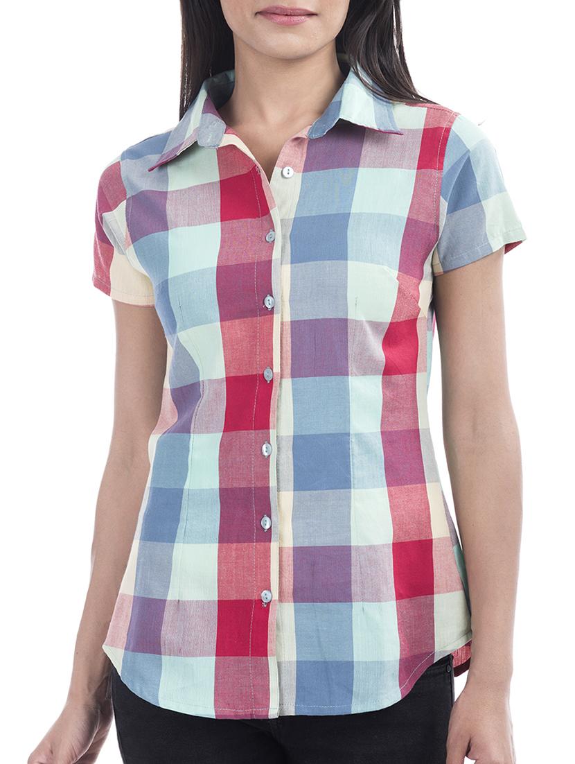 short sleeved checkered shirt - 15439664 - Zoom Image - 0