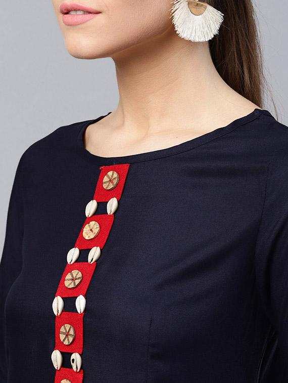 embellished a-line kurta - 15440542 - Standard Image - 3
