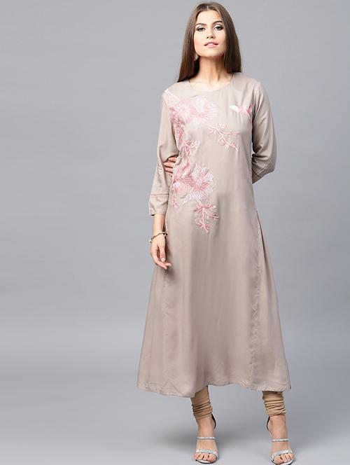 embroidered flared ethnic dress - 15440571 -  Standard Image - 0