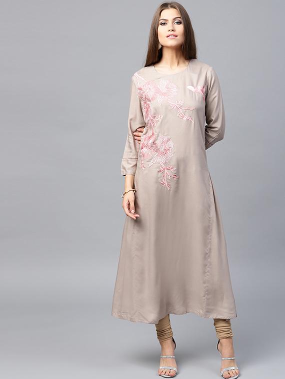 embroidered flared ethnic dress - 15440571 -  Zoom Image - 0