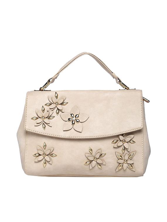beige leatherette (pu) handbag - 15441526 -  Zoom Image - 0