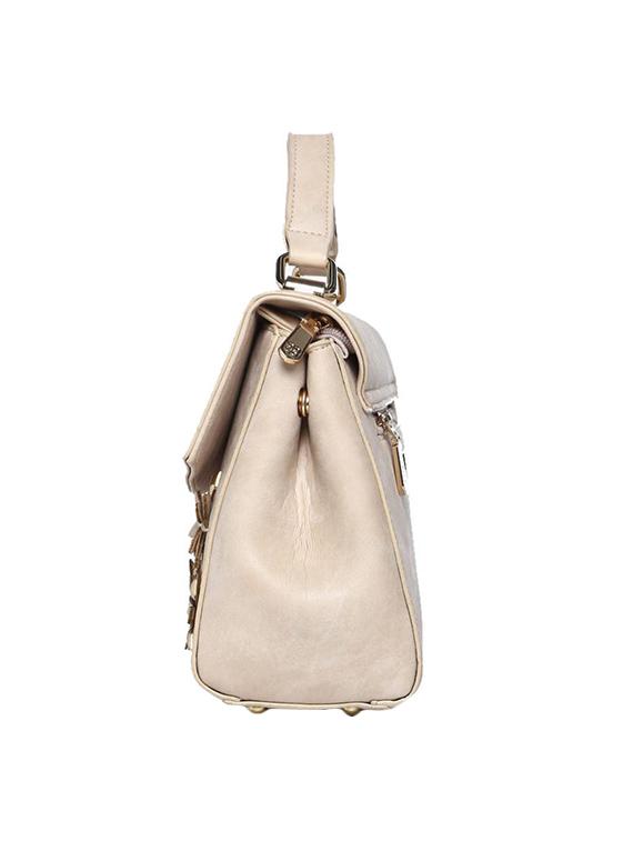 beige leatherette (pu) handbag - 15441526 - Standard Image - 3