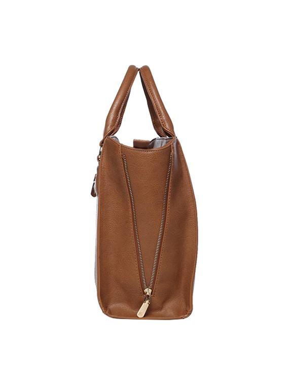brown leatherette (pu) handbag - 15441564 - Standard Image - 3