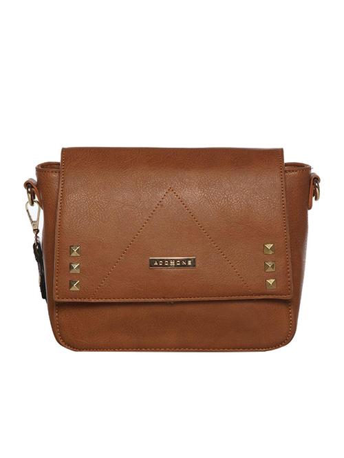 tan leatherette (pu) sling bag - 15441604 - Standard Image - 0