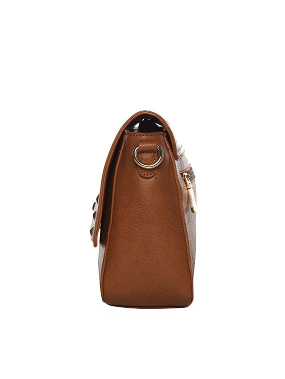 tan leatherette (pu) sling bag - 15441604 - Standard Image - 3